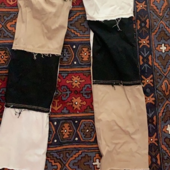 Brown, white and black patchwork denim never worn - Picture 4 of 9